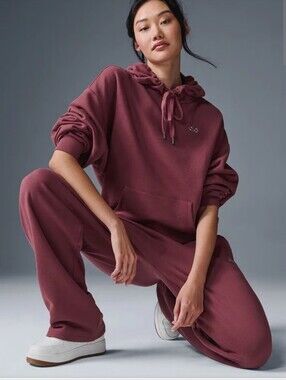 Alo Accolade Hoodie in Burgundy Truffle